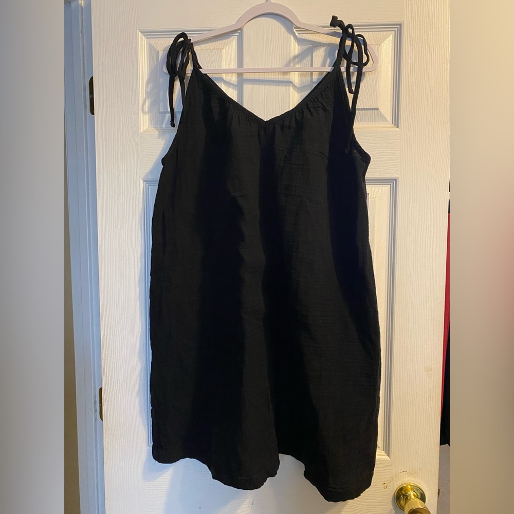 Old Navy Black Shoulder Tie Swing Dress, Large